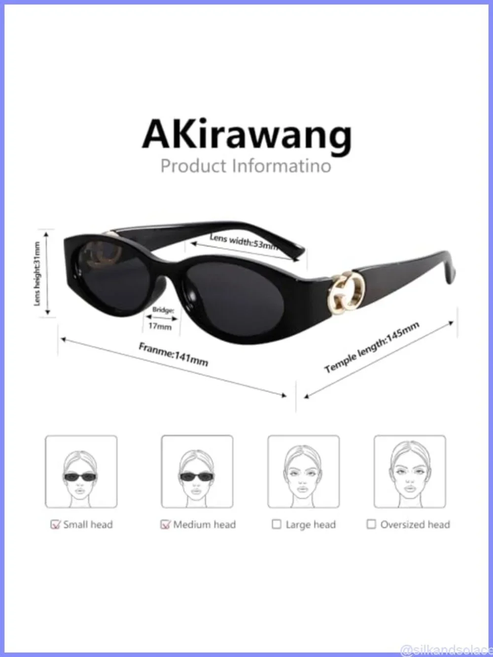 Retro Oval Cat Eye Sunglasses UV Protection Lightweight Vintage Fashion